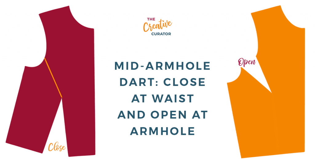 Position of the mid armhole dart - dart manipulation positions