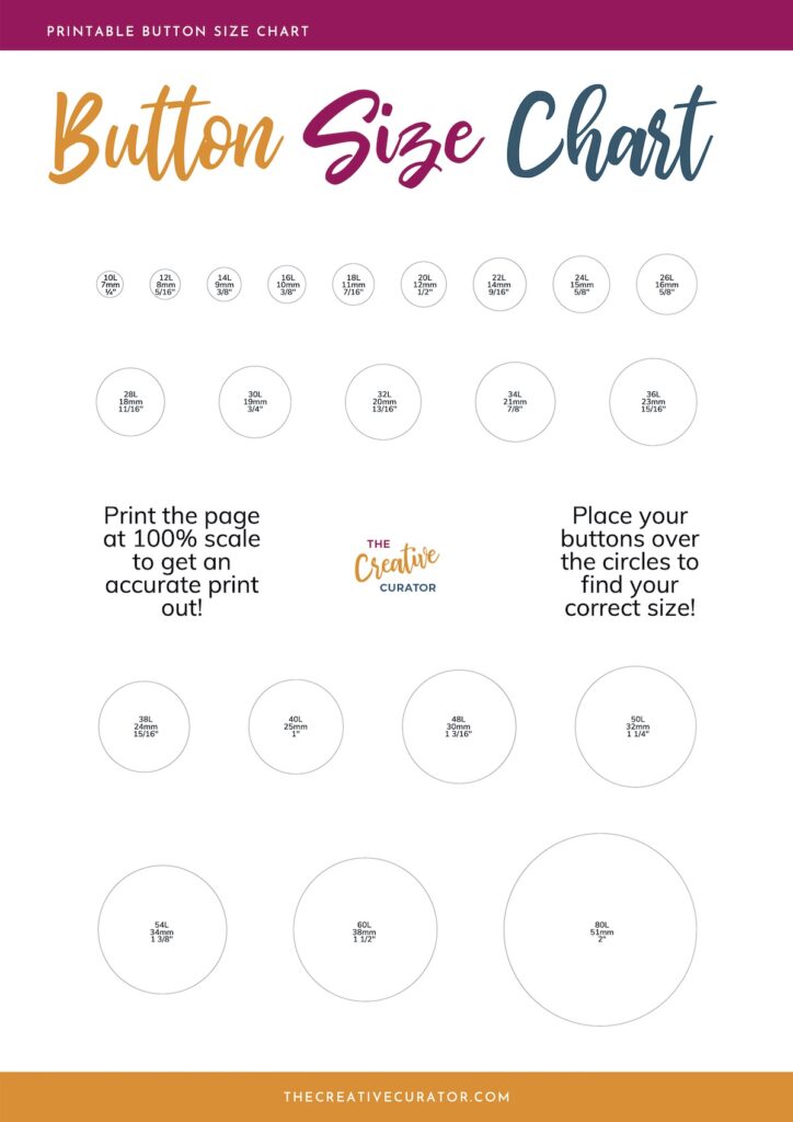Printable button size chart - how to measure buttons more easily!