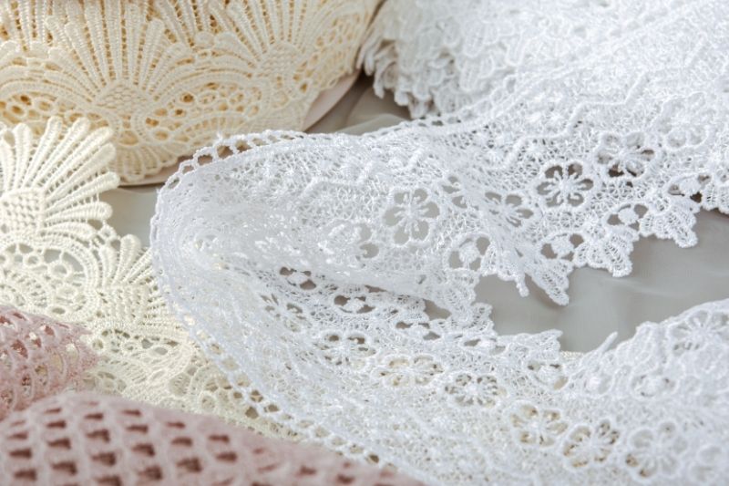 White and create coloured different types of lace