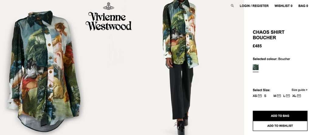 Printed buttoned shirt from luxury fashion brand Vivienne Westwood