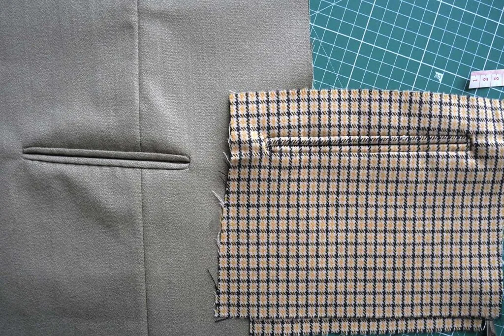 Finished jetted pockets side by side