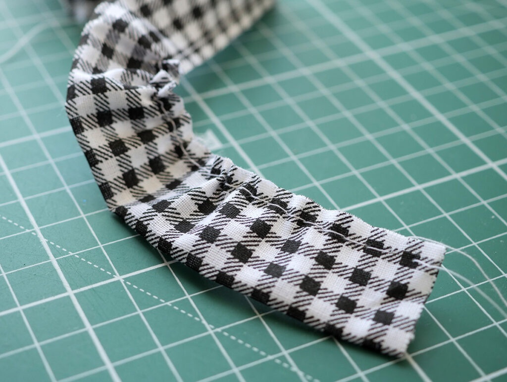 Gathering fabric is easy and fast with one line of stitches at the longest length possible