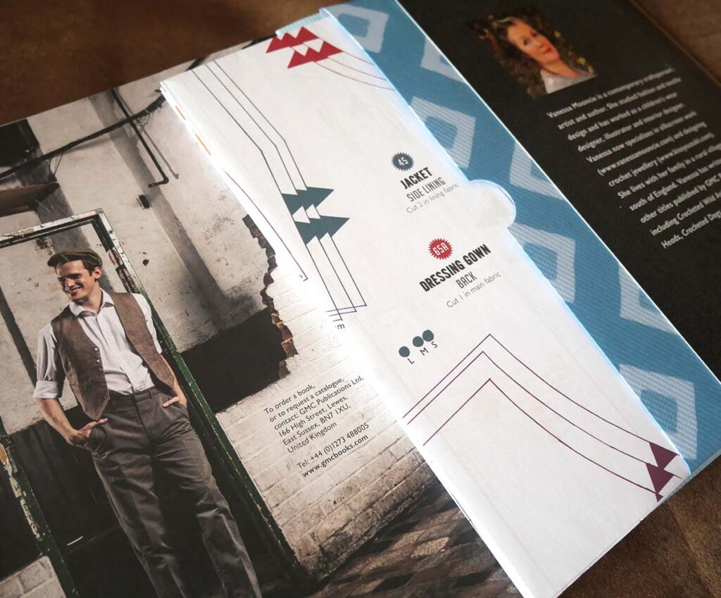 The sewing patterns are included inside the back of the book The Gentleman's Wardrobe
