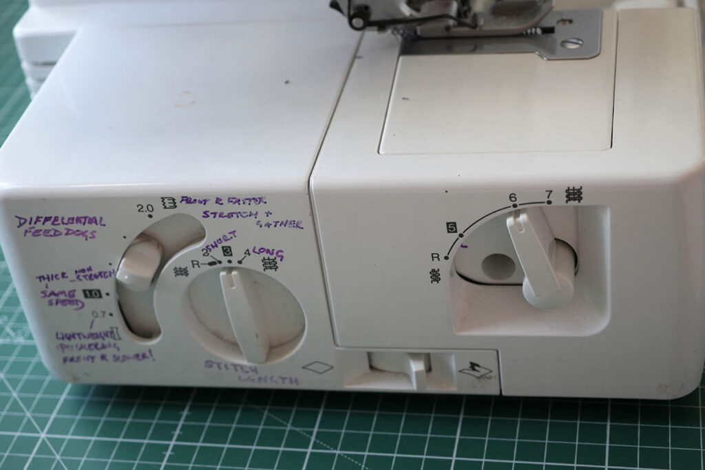 Side view of the Brother 1034D serger sewing machine