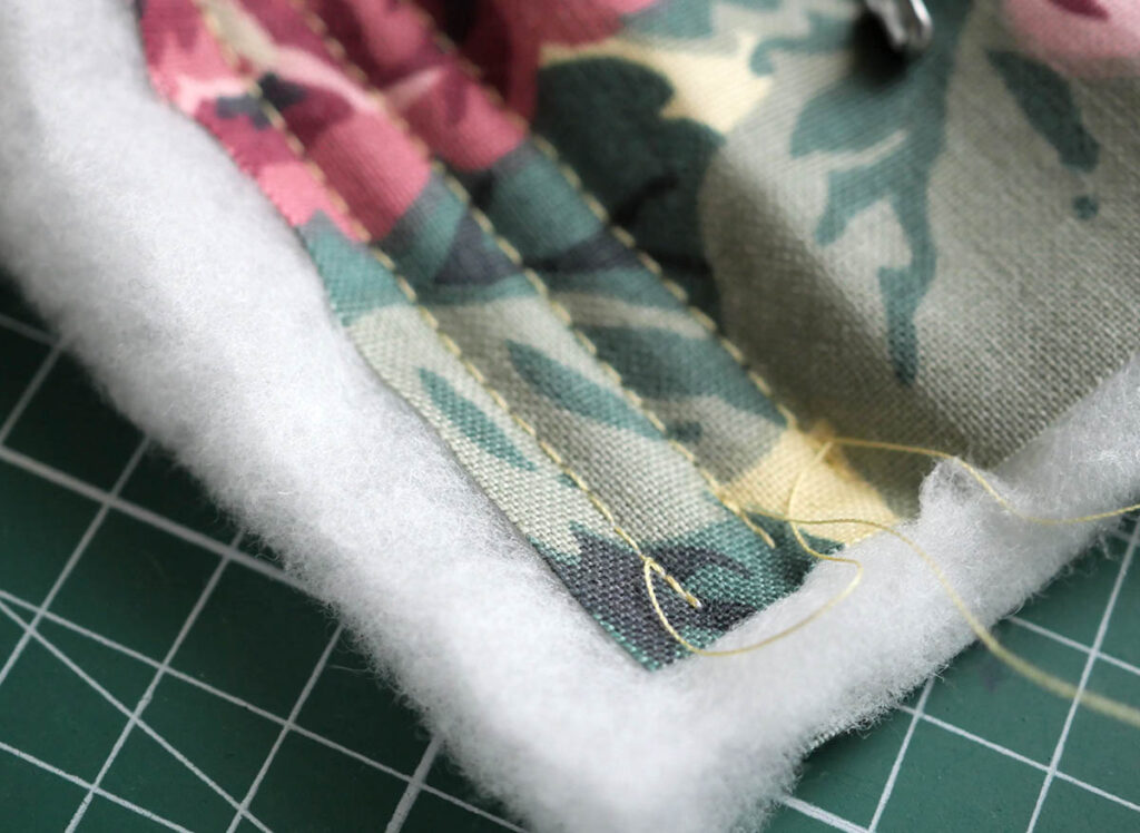 Sewing the quilting lines