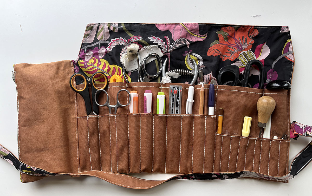 The Rowan Sewing Pattern is a tool roll sewing pattern everyone needs!