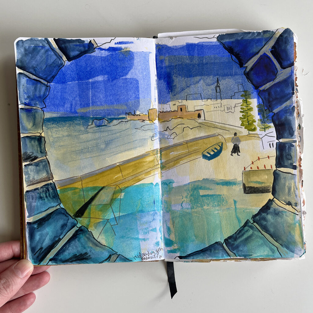 Drawing in Morocco - Essaouira on the coast