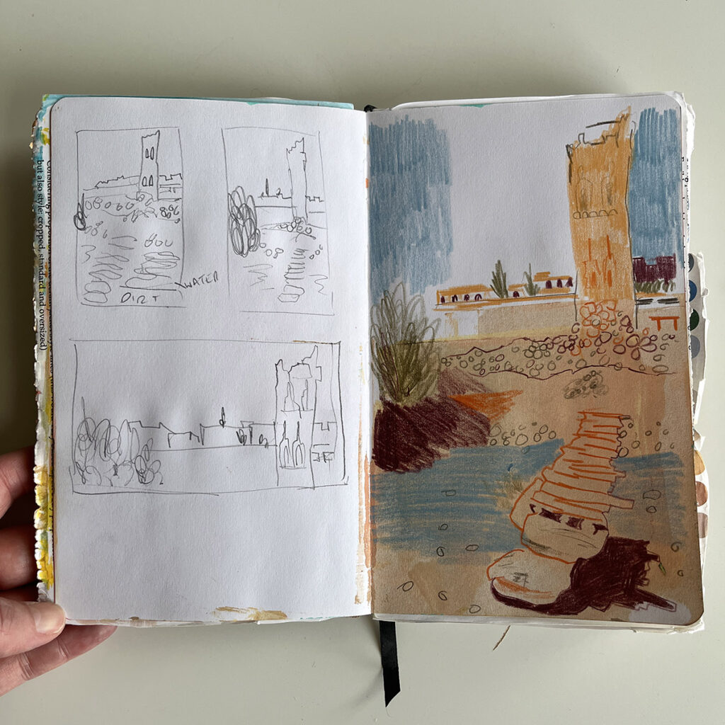 Drawing in Morocco - drawing on a visit to Aït Ben Haddou