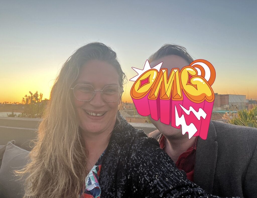 Me and D finally relaxed in Morocco