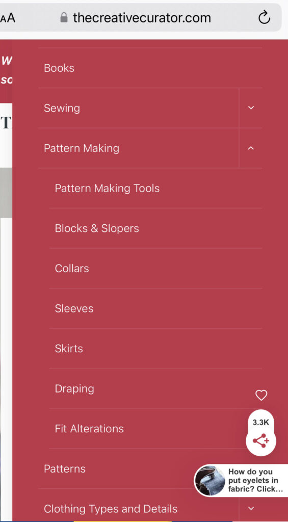 The new navigation menu on mobile devices