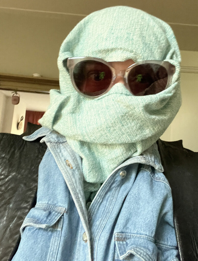 I wore protective clothing from head to toe