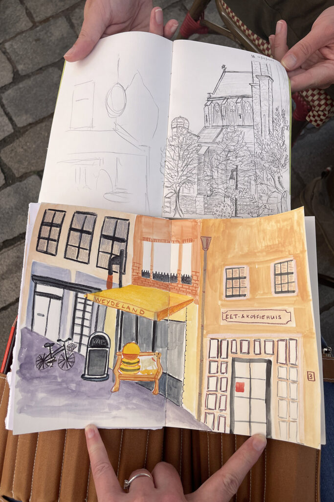 A drawing I did with D on our Zeeland holiday (his is the top one)