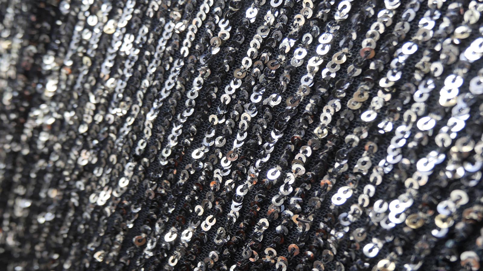 A stretchy sequinned fabric