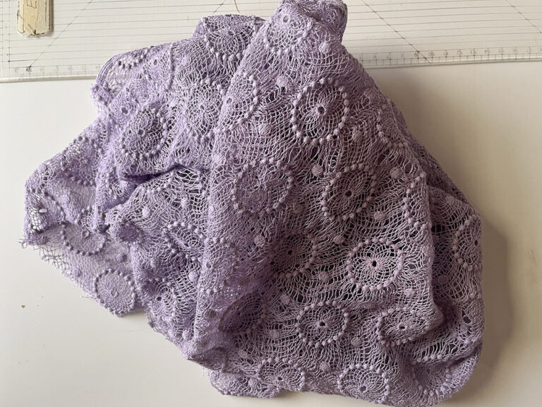 Lilac cotton lace fabric