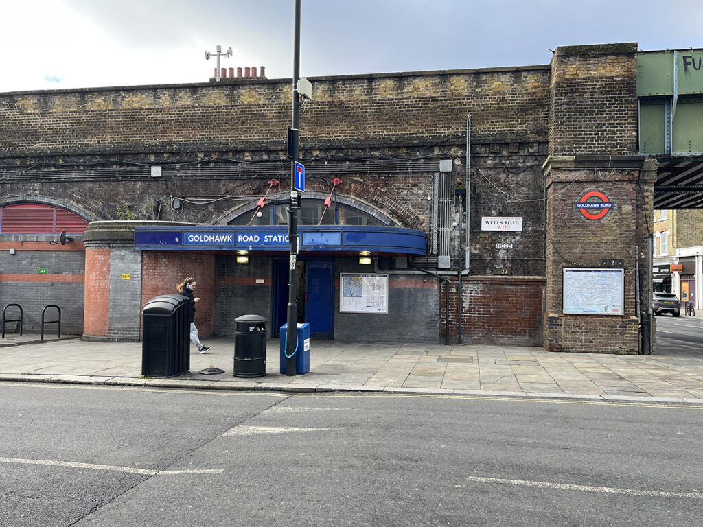 Goldhawk Road Station in West London - easy access to many fabric shops on one street