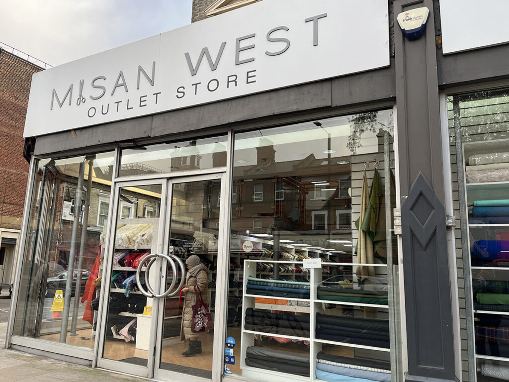 Misan West outlet fabric shop on Goldhawk Road
