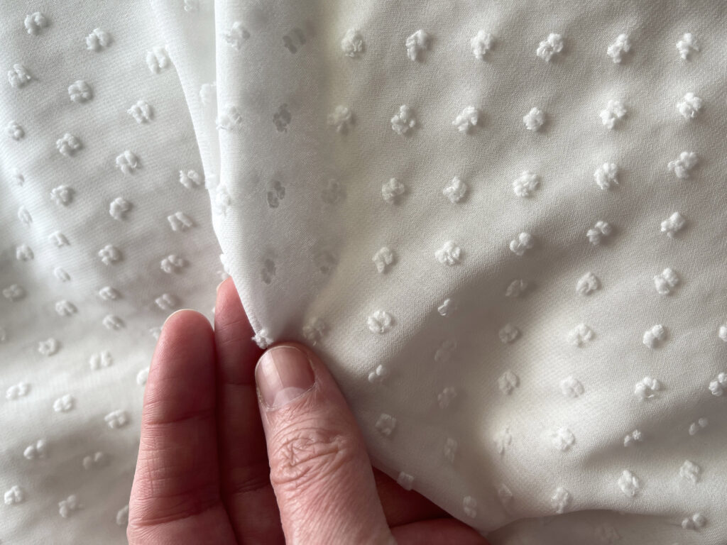 White georgette type fabric for toiling bride skirt