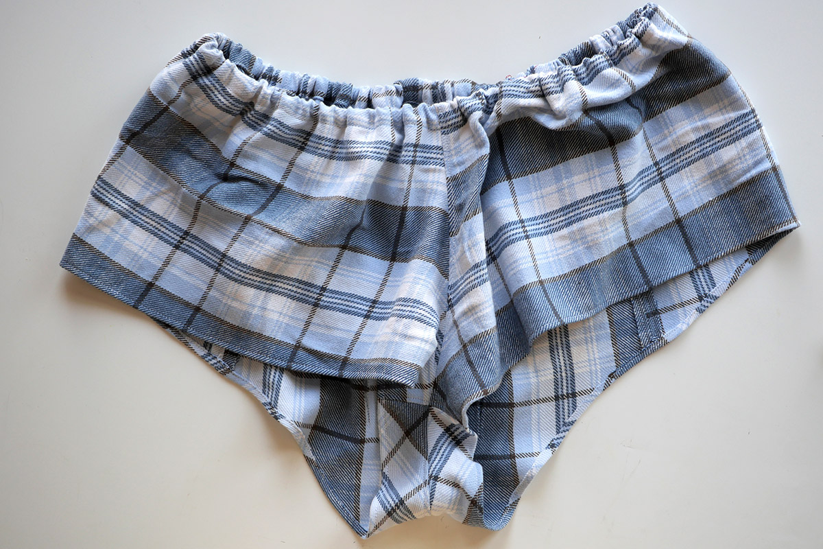 I refashioned a shirt into itty bitty cheeky shorts