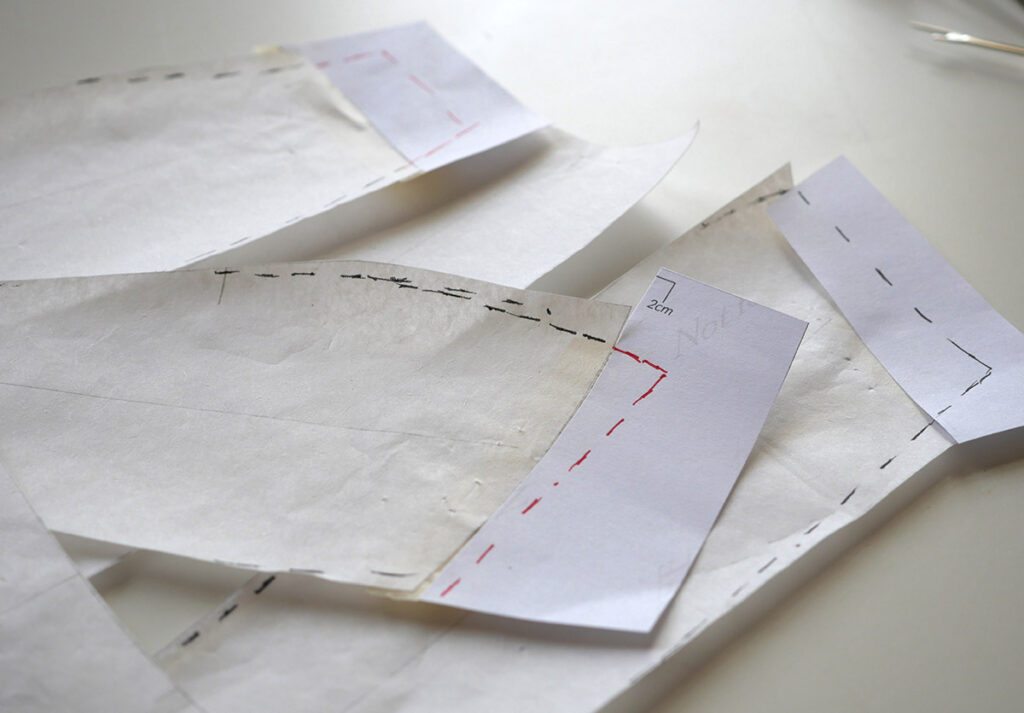 Modifying the wedding corset pattern pieces again