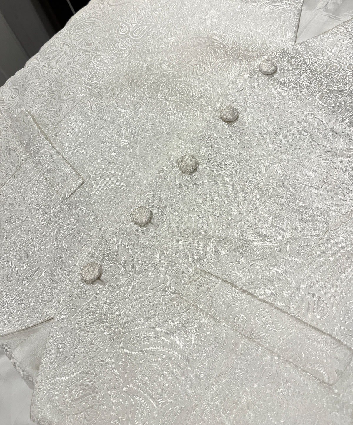 The groom David's finished waistcoat
