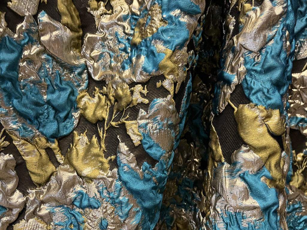 A fabric that got away - gorgeous blue and olive yellow deadstock fabric