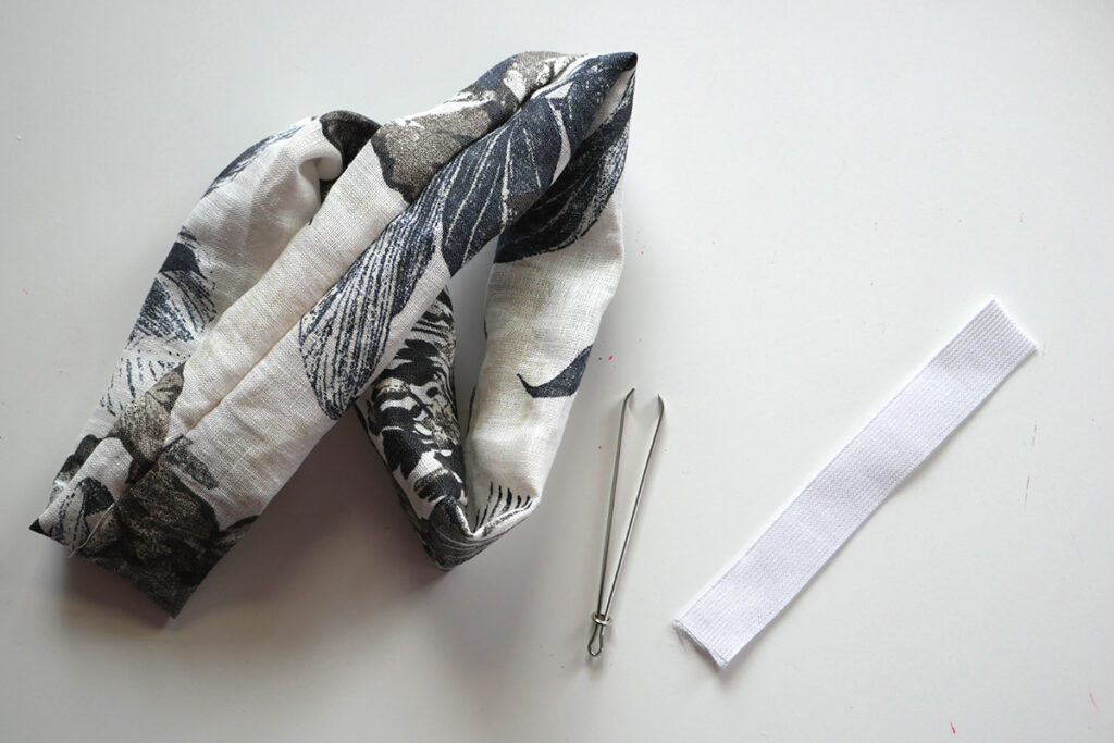 Use a bodkin to insert elastic into the tube of fabric
